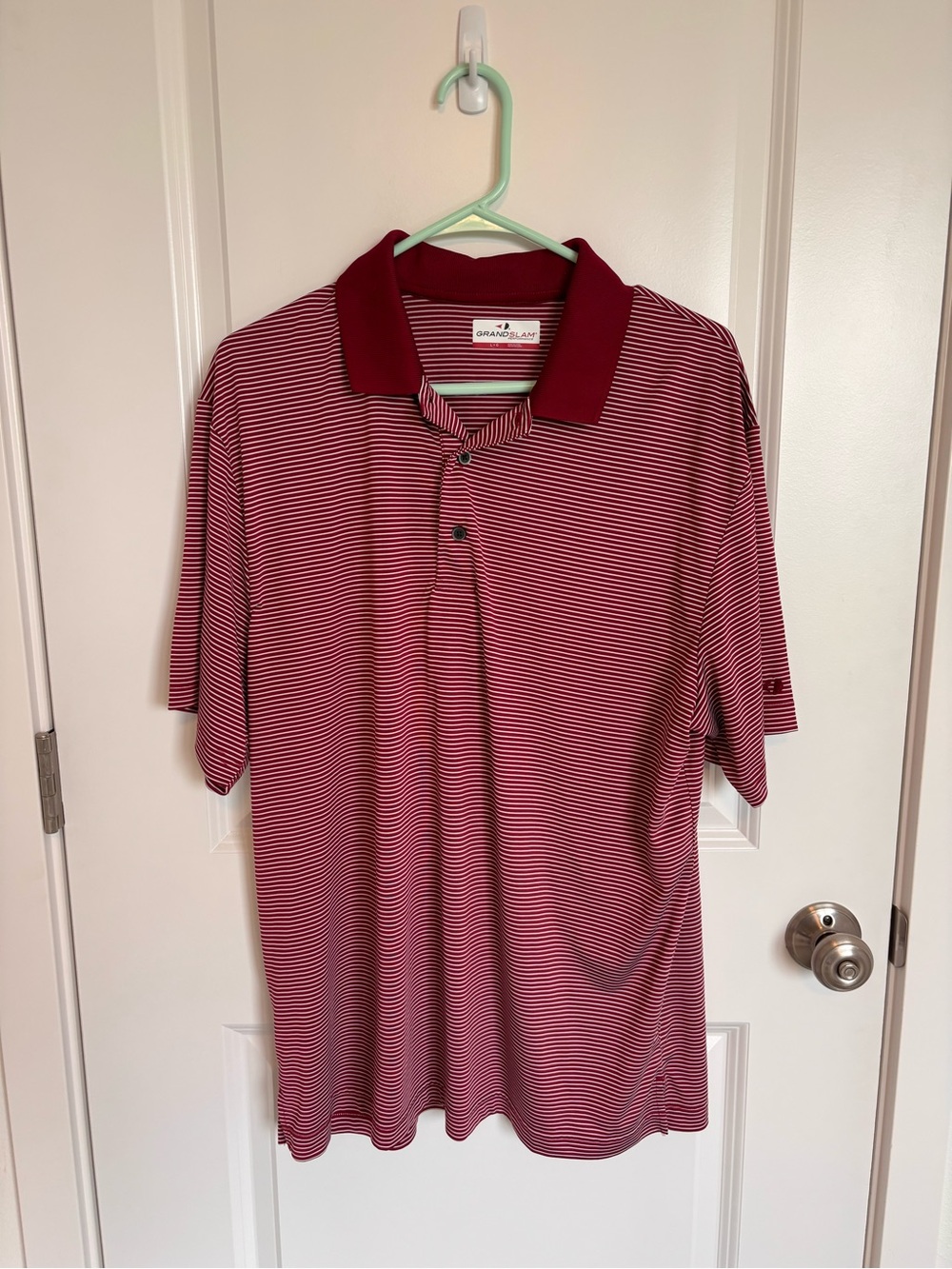 Grand Slam Red Striped Polo Shirt